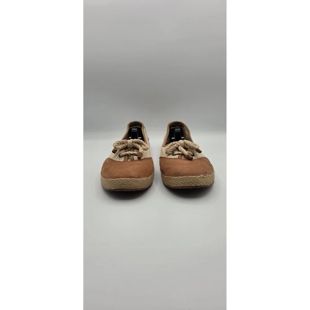 UGG Catrin Crochet Women's Flats Size 9 Chestnut Cream Espadrille